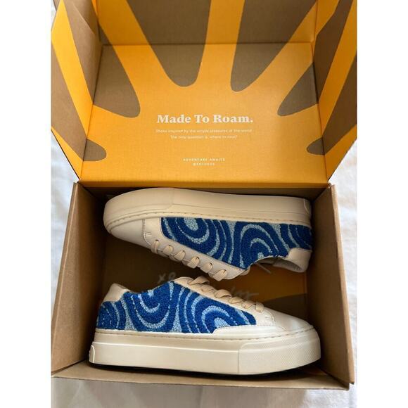 Soludos Women's Ibiza platform psychedelic spiral marine blue 6.5 - Picture 2 of 10